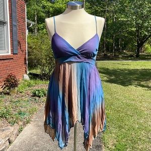 Multicolor sheer and sexy tank top with liner.